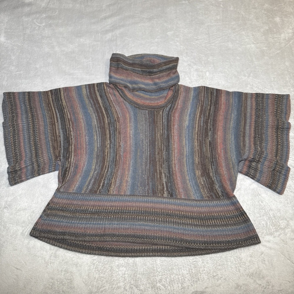 John Mark Sweater Womens L/XL‎ Multicolor Turtleneck Oversized Relaxed Striped